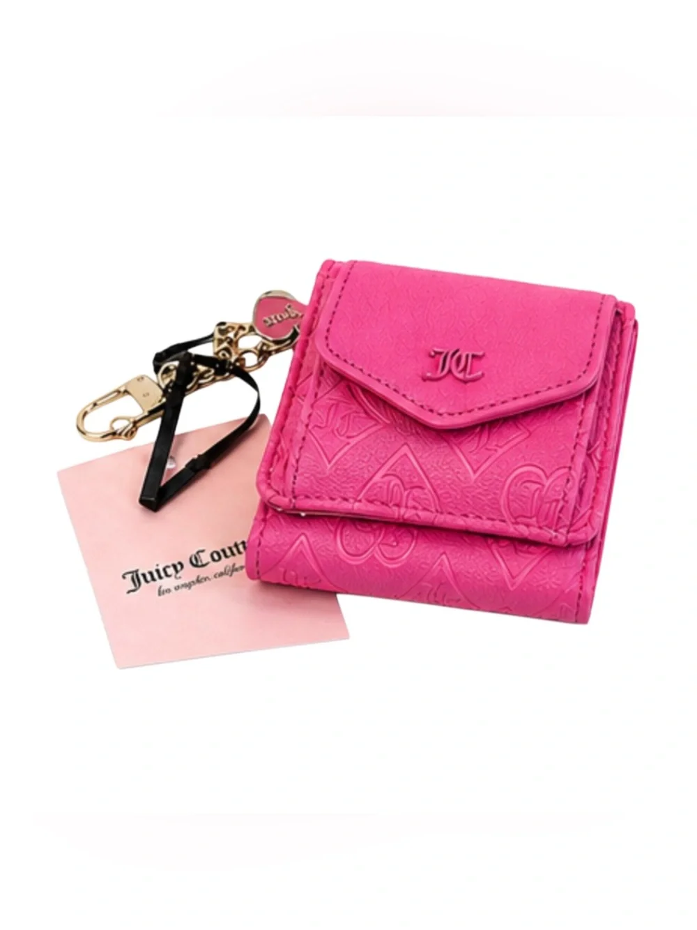 Juicy Couture Bright Pink Embossed Leather Wallet